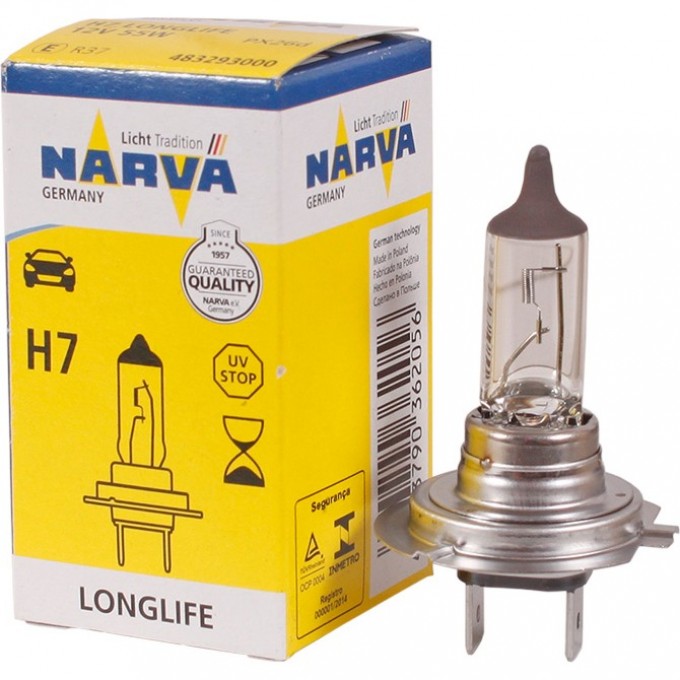 Лампа NARVA CONTRAST+ H7 12V 55W PX26d 2 шт. 75098007
