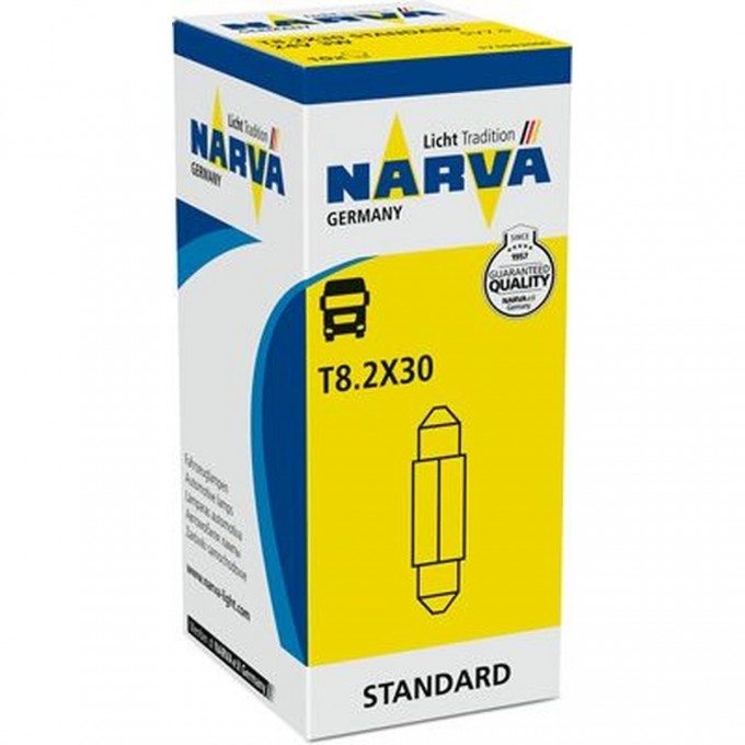 Лампа NARVA FESTOON LAMPS 24V C3W 3W SV8.5 двухцокольная 78701728