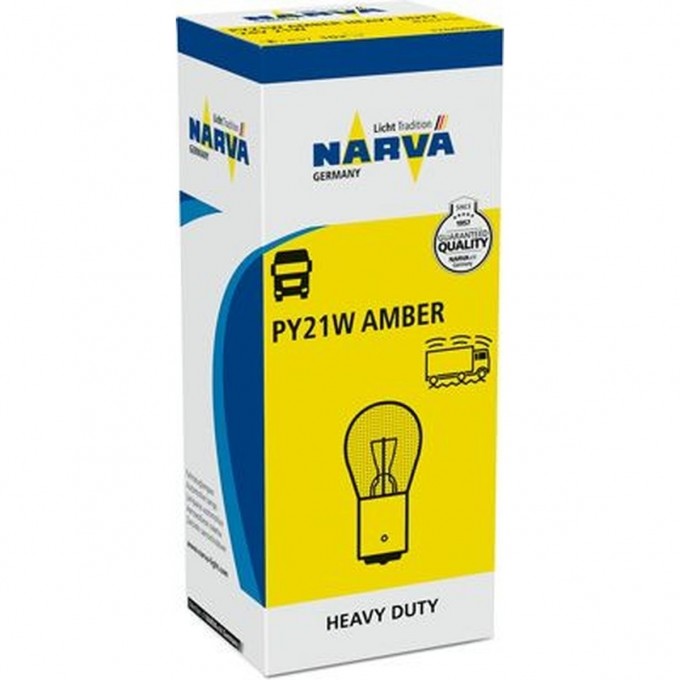 Лампа NARVA HEAVY DUTY 24V PY21W 21W BAU15s желтая 78964536