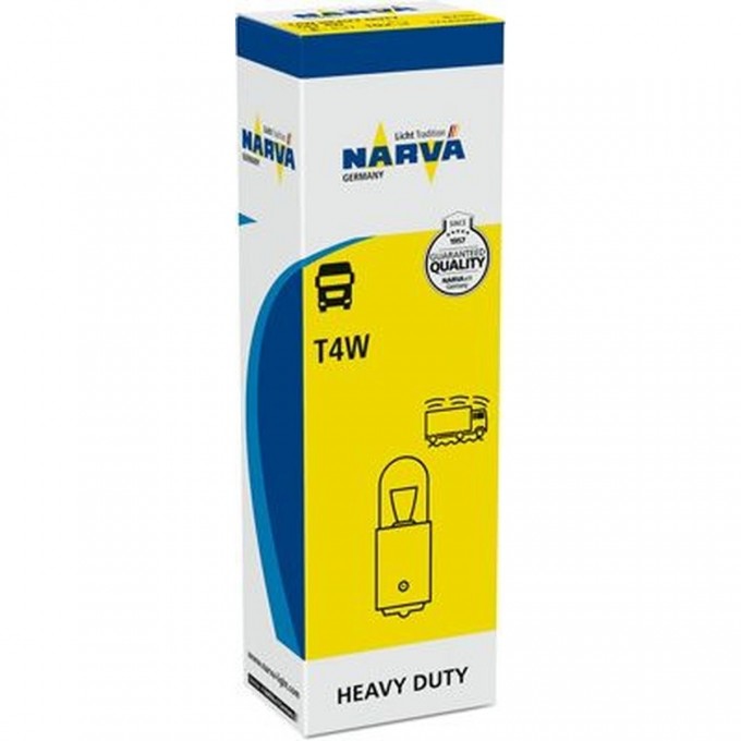 Лампа NARVA HEAVY DUTY 24V T4W 4W BA9s 78703273