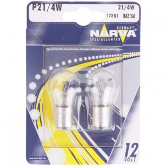 Лампа NARVA P21 4W 12V BAZ15d 2 шт.