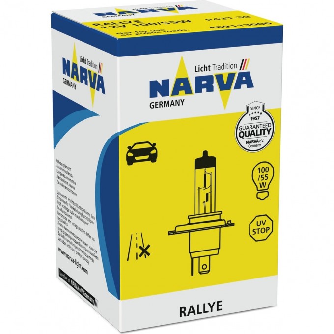 Лампа NARVA RALLYE 12V H4 100/55W P43t-38 78703023
