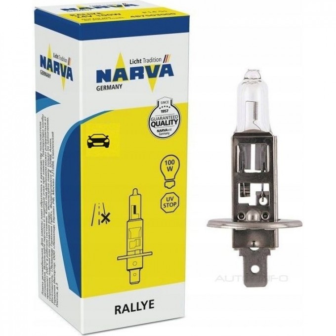 Лампа NARVA RALLYE H1 12V 100W P14.5s yellow 81124066