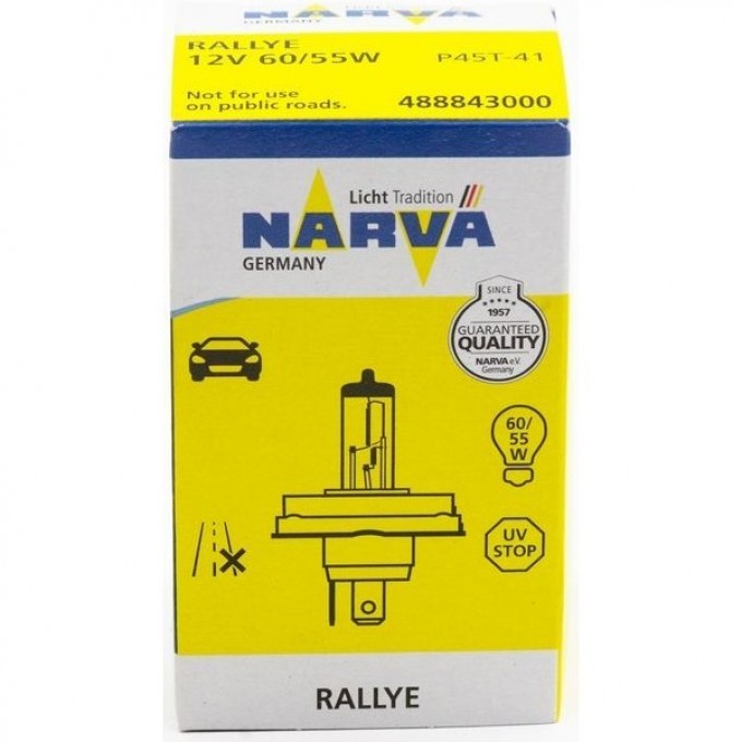 Лампа NARVA RALLYE H4 12V 60/55W P45t 75410854
