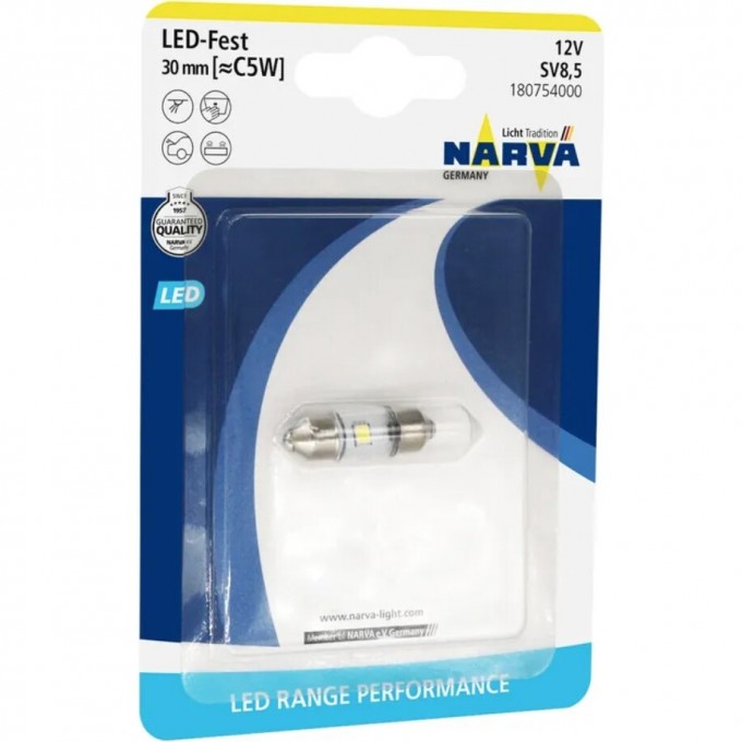 Лампа NARVA RANGE PERFORMANCE LED C5W SV8.5 6000K 110806948