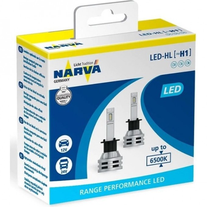 Лампа NARVA RANGE PERFORMANCE LED H1 6500K 19W 12/24V 57194563
