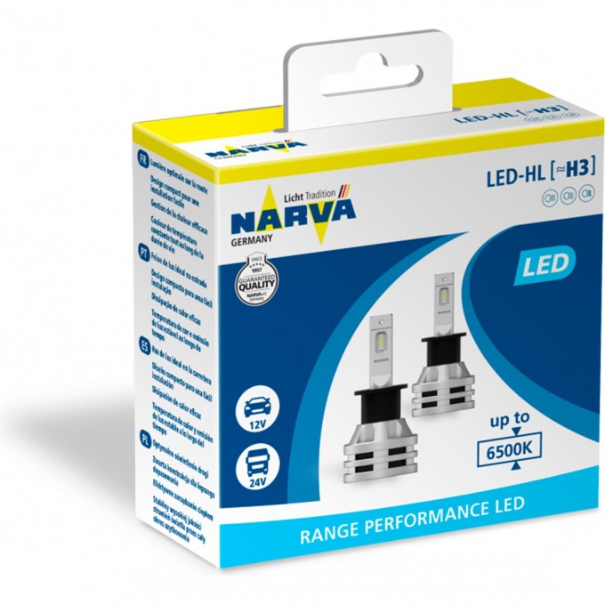 Лампа NARVA RANGE PERFORMANCE LED H11 12/24V 16W PX26d 6500K 2 шт. 100279591