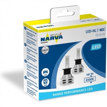 Лампа NARVA RANGE PERFORMANCE LED H3 12/24V 16W 6500K PK22s 2 шт.
