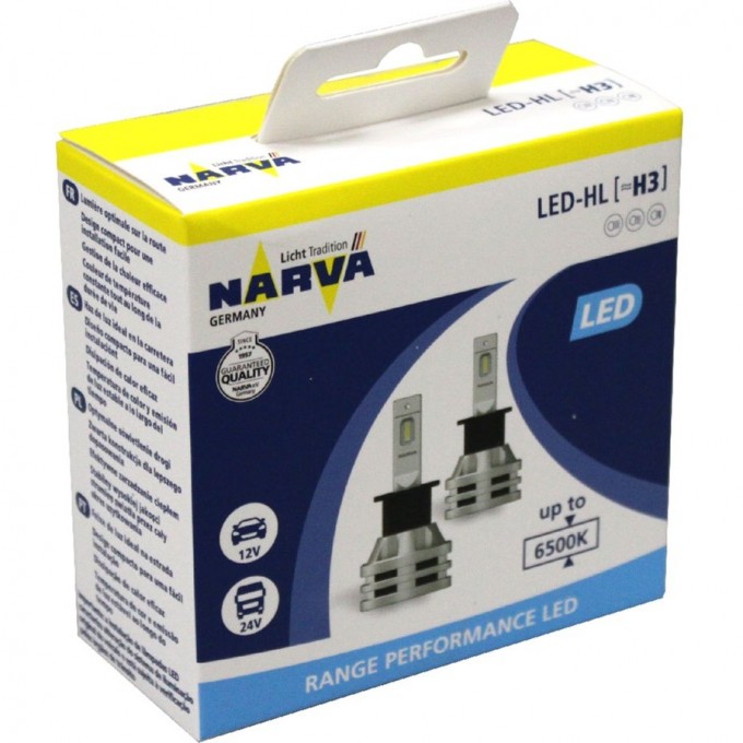 Лампа NARVA RANGE PERFORMANCE LED H3 NVA X2 6000K 2шт. 110807368