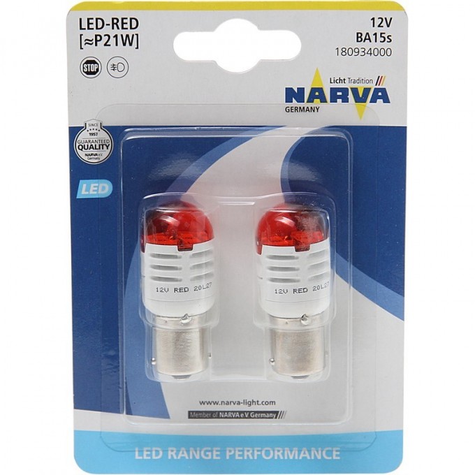 Лампа NARVA RANGE PERFORMANCE LED P21W BA15s 1.75W 12V 10 шт. 61896169