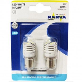 Лампа NARVA RANGE PERFORMANCE LED W21 12V 1.75W W3 16 B2 white 2шт.