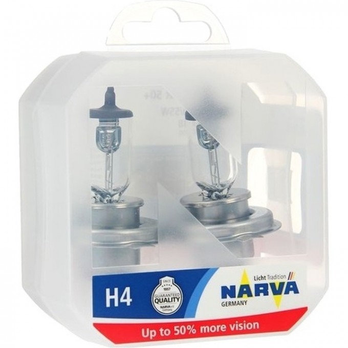 Лампа NARVA RANGE POWER 50+ 12V H4 60/55W 2 шт. 65924795