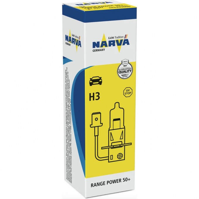 Лампа NARVA RANGE POWER 50+ H3 12V 55W PK22s NVA C1 81068959