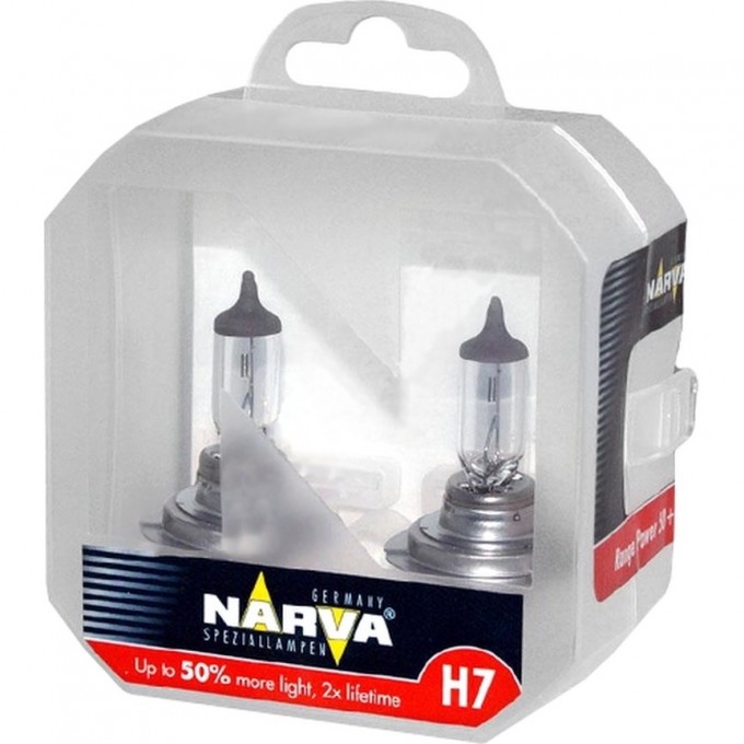 Лампа NARVA RANGE POWER 50+ H7 55W 12V PX26d 2шт. 38301725