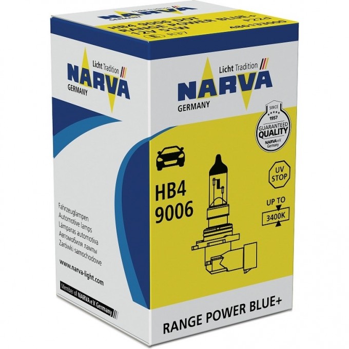 Лампа NARVA RANGE POWER BLUE+ HB4 12V 51W P22d 47380896