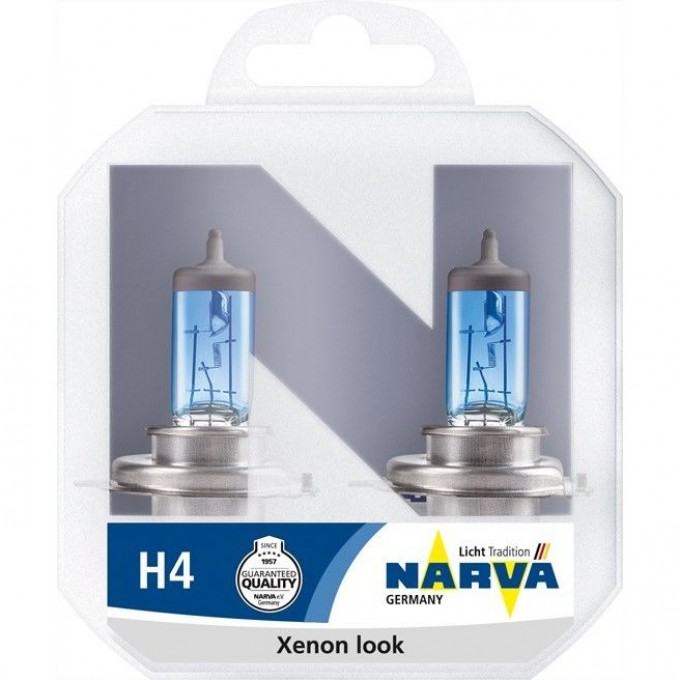 Лампа NARVA RANGE POWER WHITE H4 12V 60/55W P43t 2 шт. 74616455