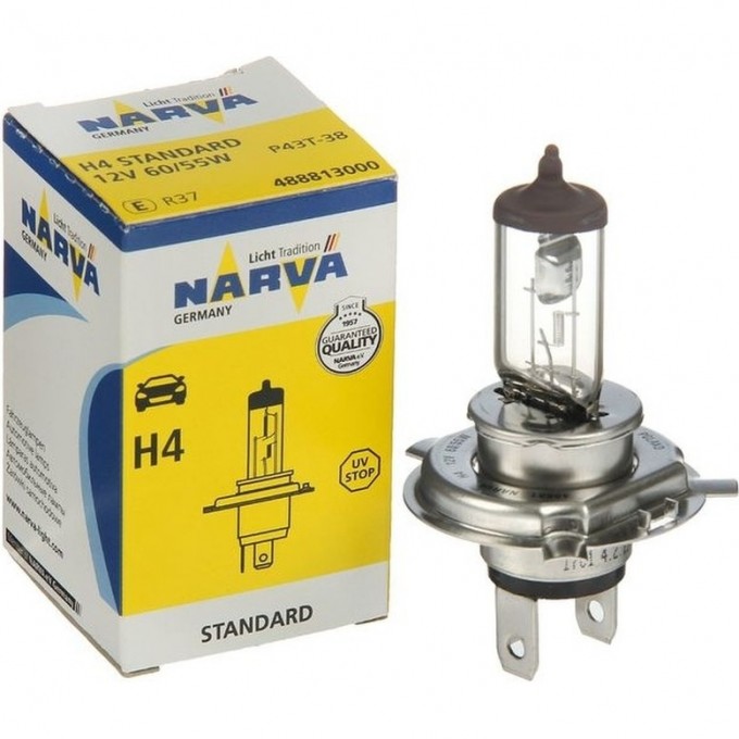 Лампа NARVA RANGE POWER WHITE H4 12V 60/55W P43t 74387171