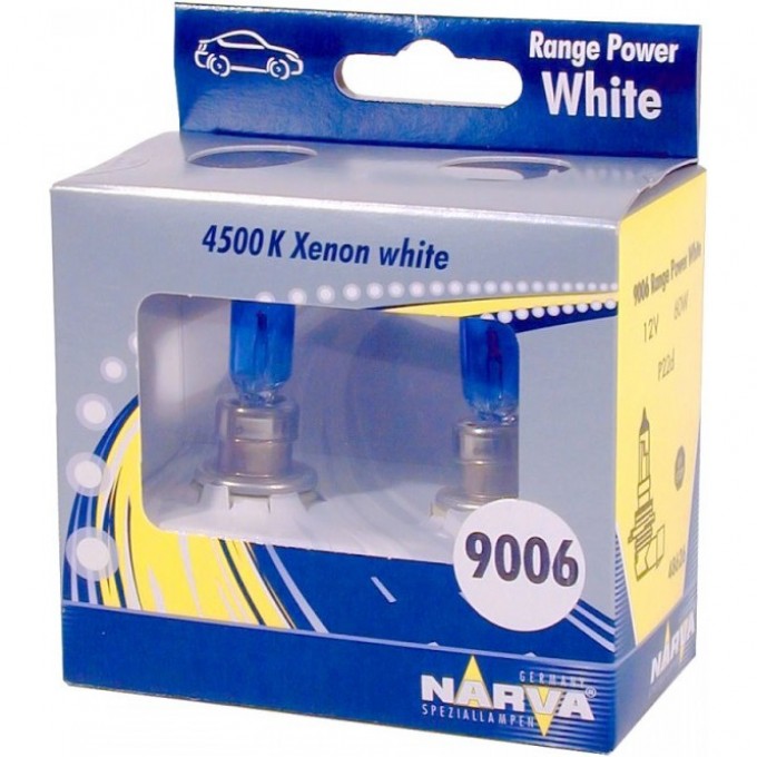 Лампа NARVA RANGE POWER WHITE HB4 9006 RPW 55W P22d S2 12V 2шт. 82886726