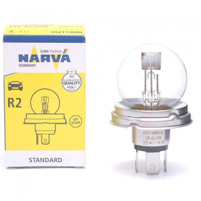 Лампа NARVA STANDARD 12V 45/40W R2 P45t 41 86180261