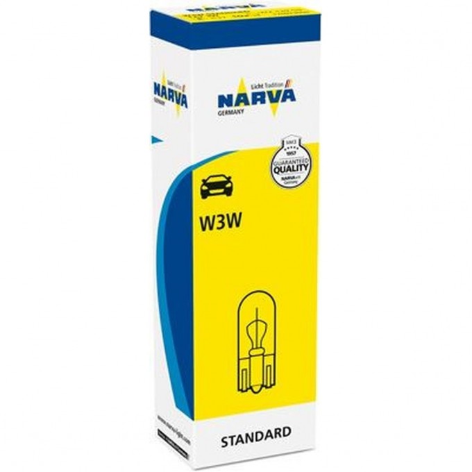 Лампа NARVA STANDARD 12V W3W 3W W2.1x9.5d бесцокольная 78693988