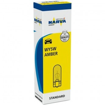 Лампа NARVA STANDARD 12V WY5W W2.1x9.5d желтая бесцокольная