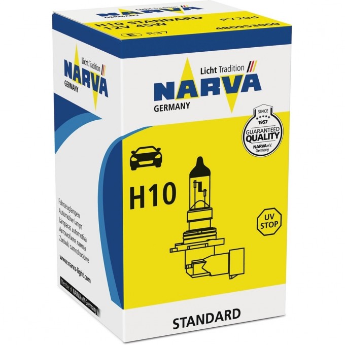 Лампа NARVA STANDARD H10 12V 42W PY20d 48095 47386712