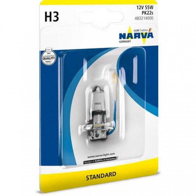 Лампа NARVA STANDARD H3 55W 12V PK22s 78959304
